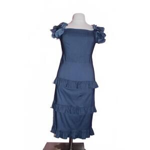 NEW FIND ME PLUS short sleeve tiered dress in denim